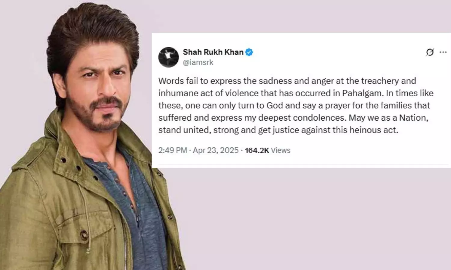 Pahalgam Attack के बारे में शाहरुख ने क्या कहा